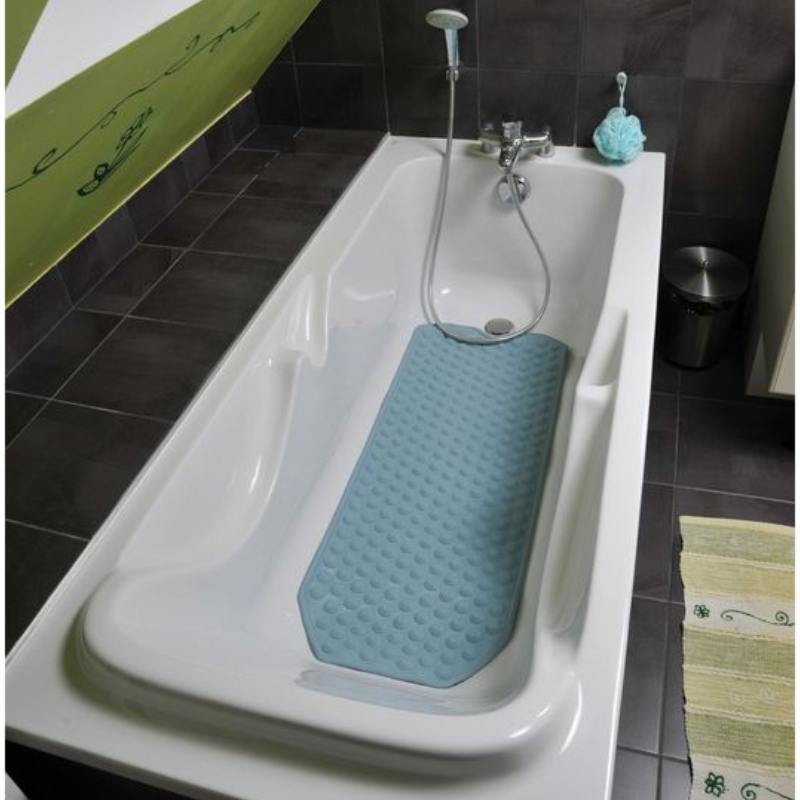 Tapis De Douche Antidérapant 60x60cm Rouge - Ventouses Puissantes Et Évacuation Eau