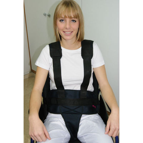 Ceinture pelvienne à bretelles pour fauteuil roulant