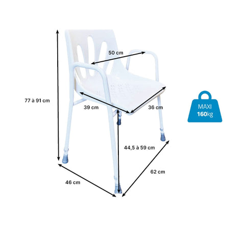 Chaise de douche englobante - Hygiena Santé