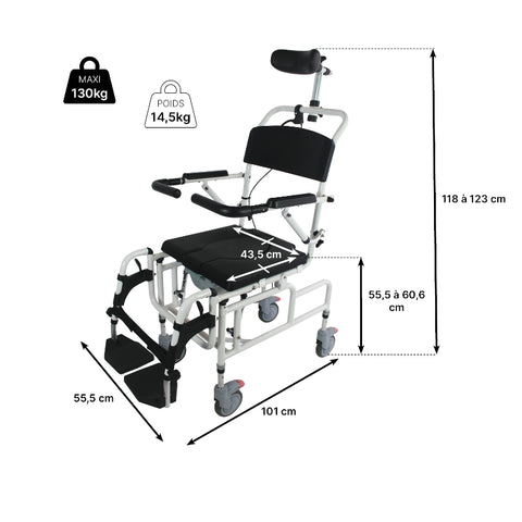 Fauteuil de douche inclinable Formentera - Hygiena Santé