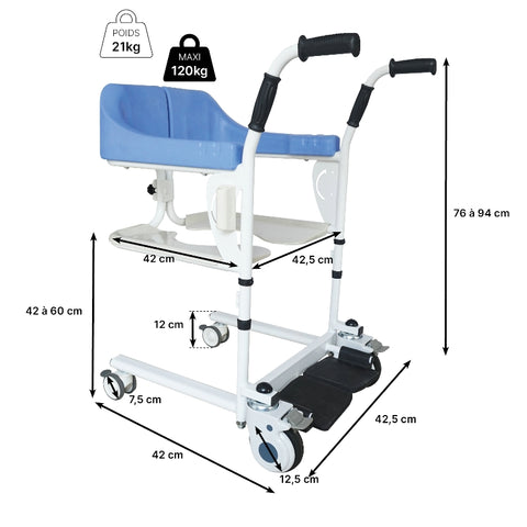 Fauteuil wc/douche et transfert Moovy - Hygiena Santé